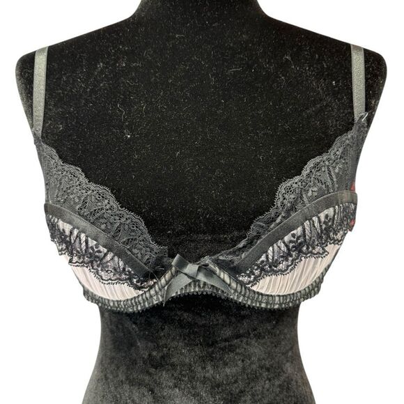 Agent Provocateur Black Pink Lace Bra 36C Knickers Forever Elegant - Picture 3 of 11